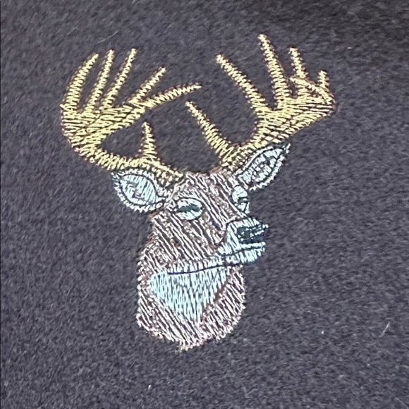 Vintage Men's Black and Brown Embroidered Varsity Jacket - Picture 9 of 10